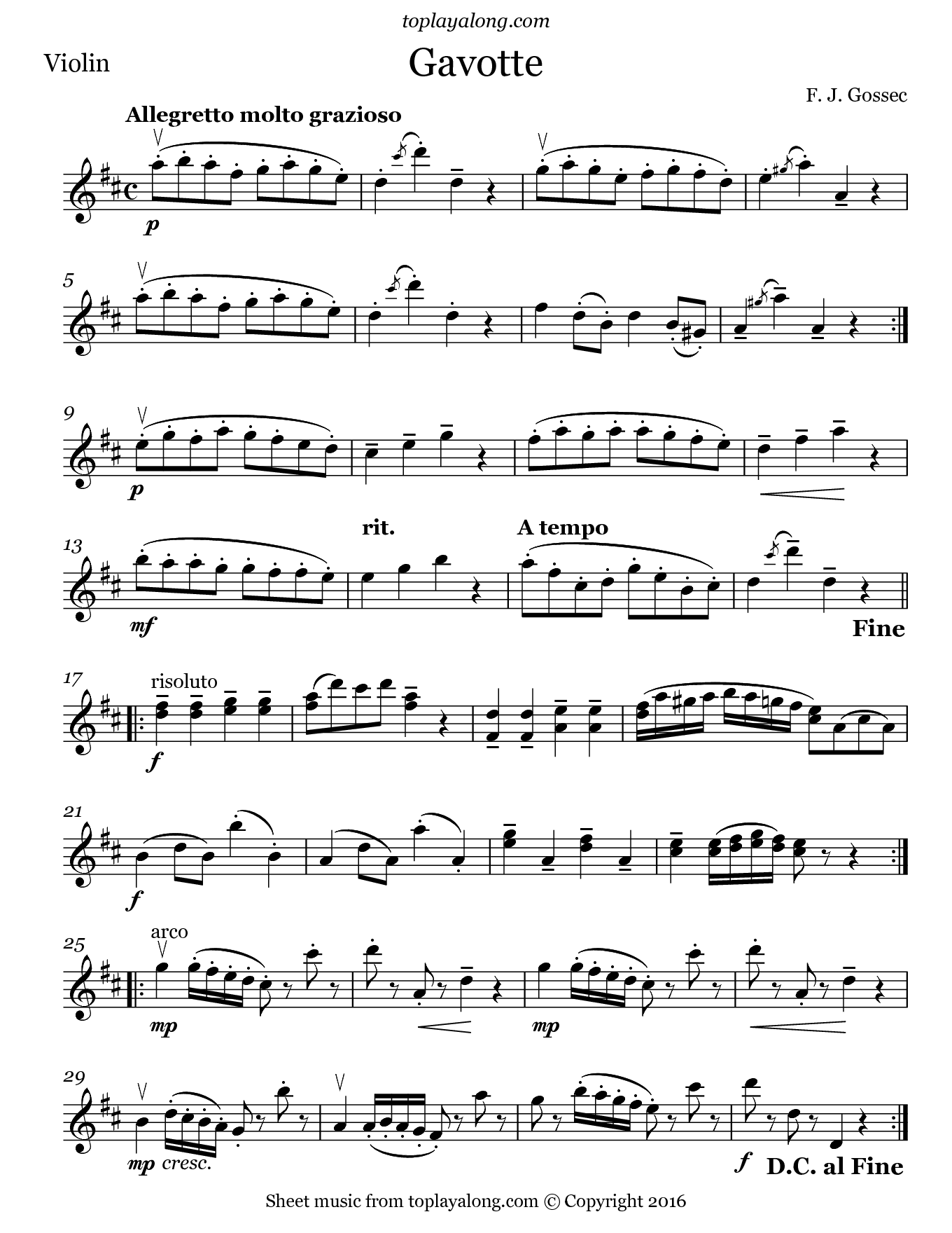 bach violin sheet music